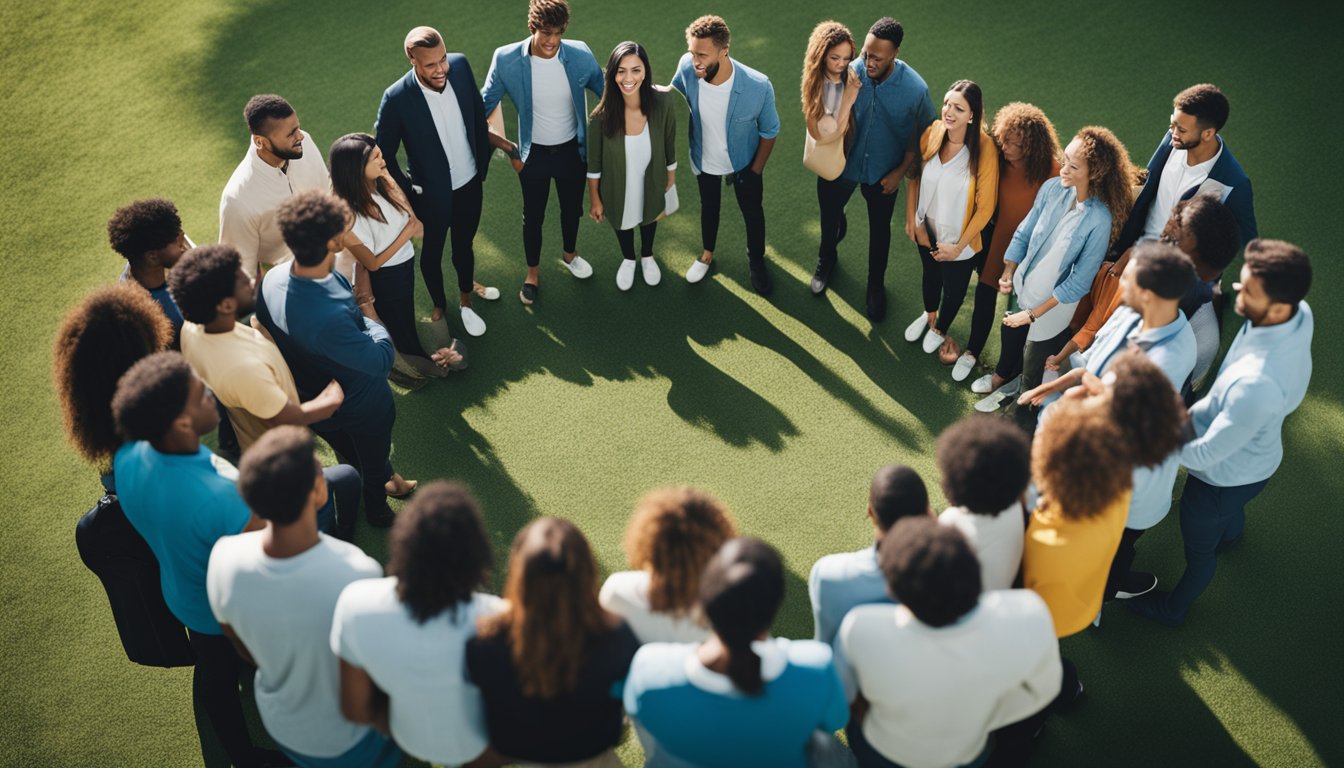 A group of people in a circle, offering support and guidance to each other in a safe and welcoming environment